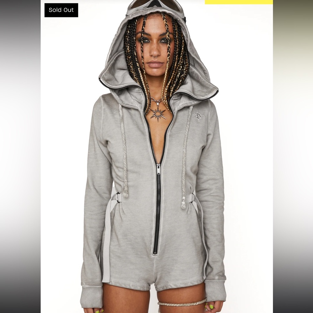 Fits small Darker Wavs hoodie romper